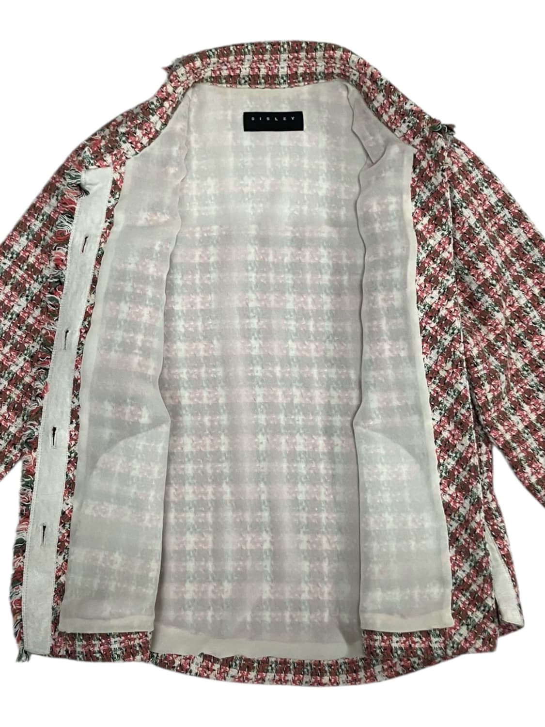 시슬리 트위트 체크 자켓 42 상품이미지2