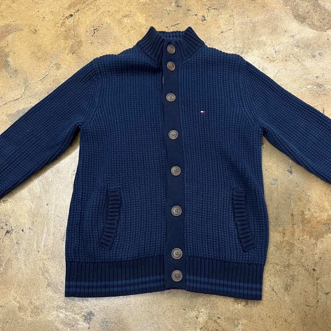 [정품/M] 타미힐피거 네이비 니트 가디건 b19 상품이미지3