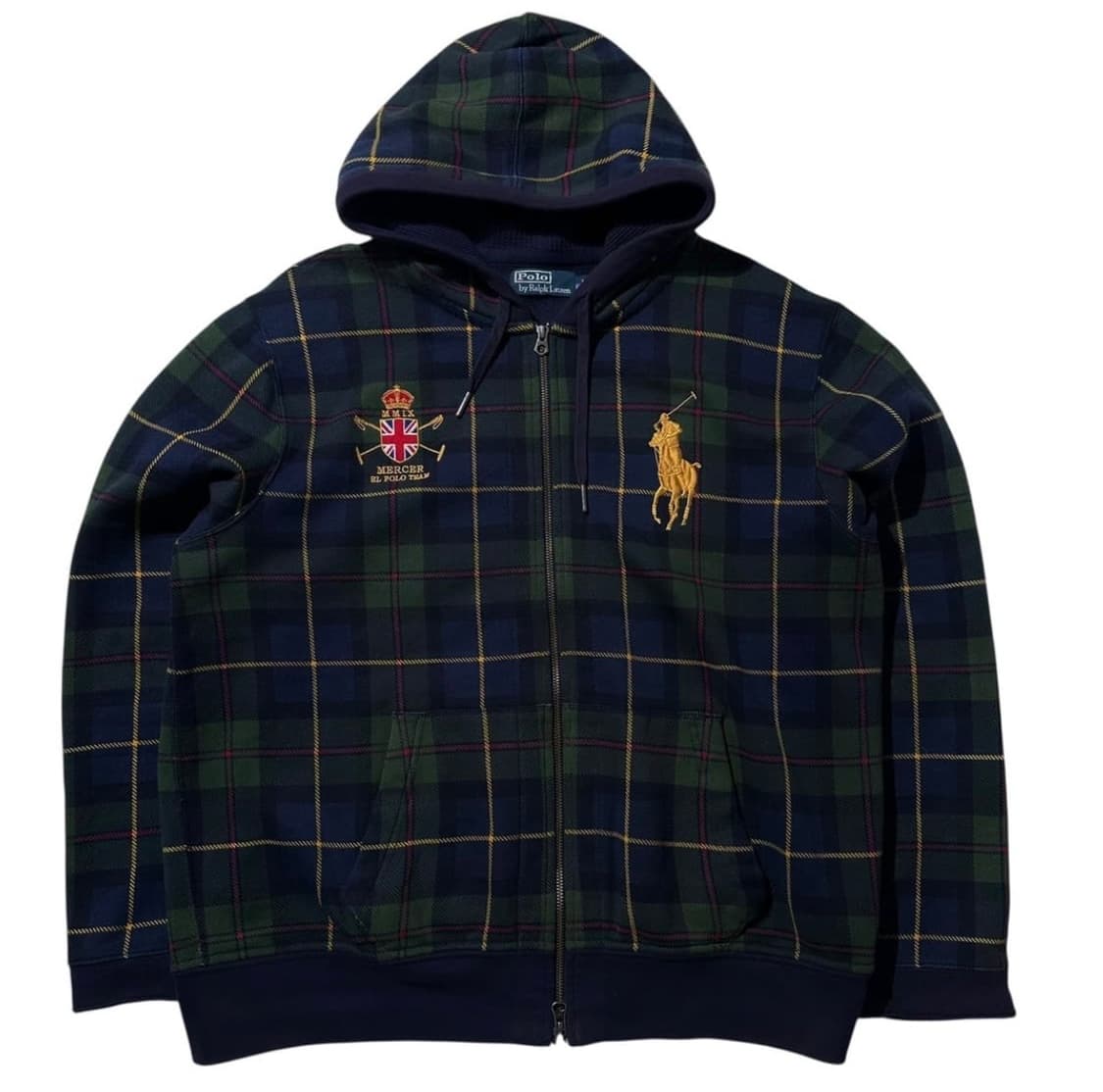 [XL] 폴로 랄프로렌 빅포니 블랙와치 타탄체크 써멀 후드 집업 상품이미지2