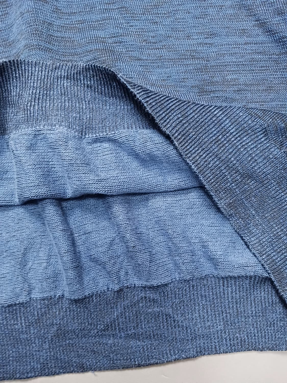 [L] 빈티지 블루 멜란지 긴팔 폴로 니트 상품이미지5
