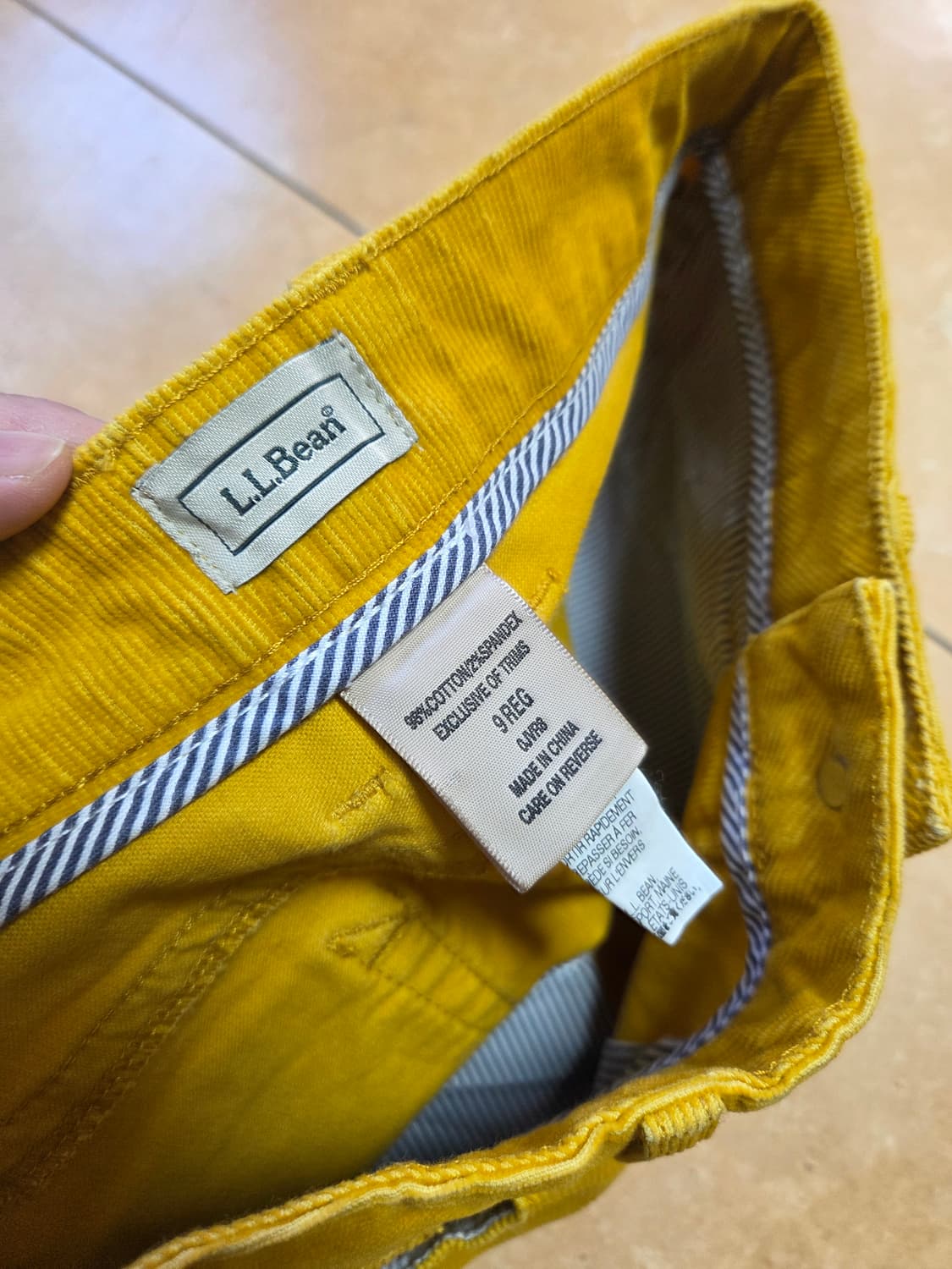 [새상품]L.L.Bean 엘엘빈 코듀로이 스커트 머스타드 허리단면37 상품이미지4