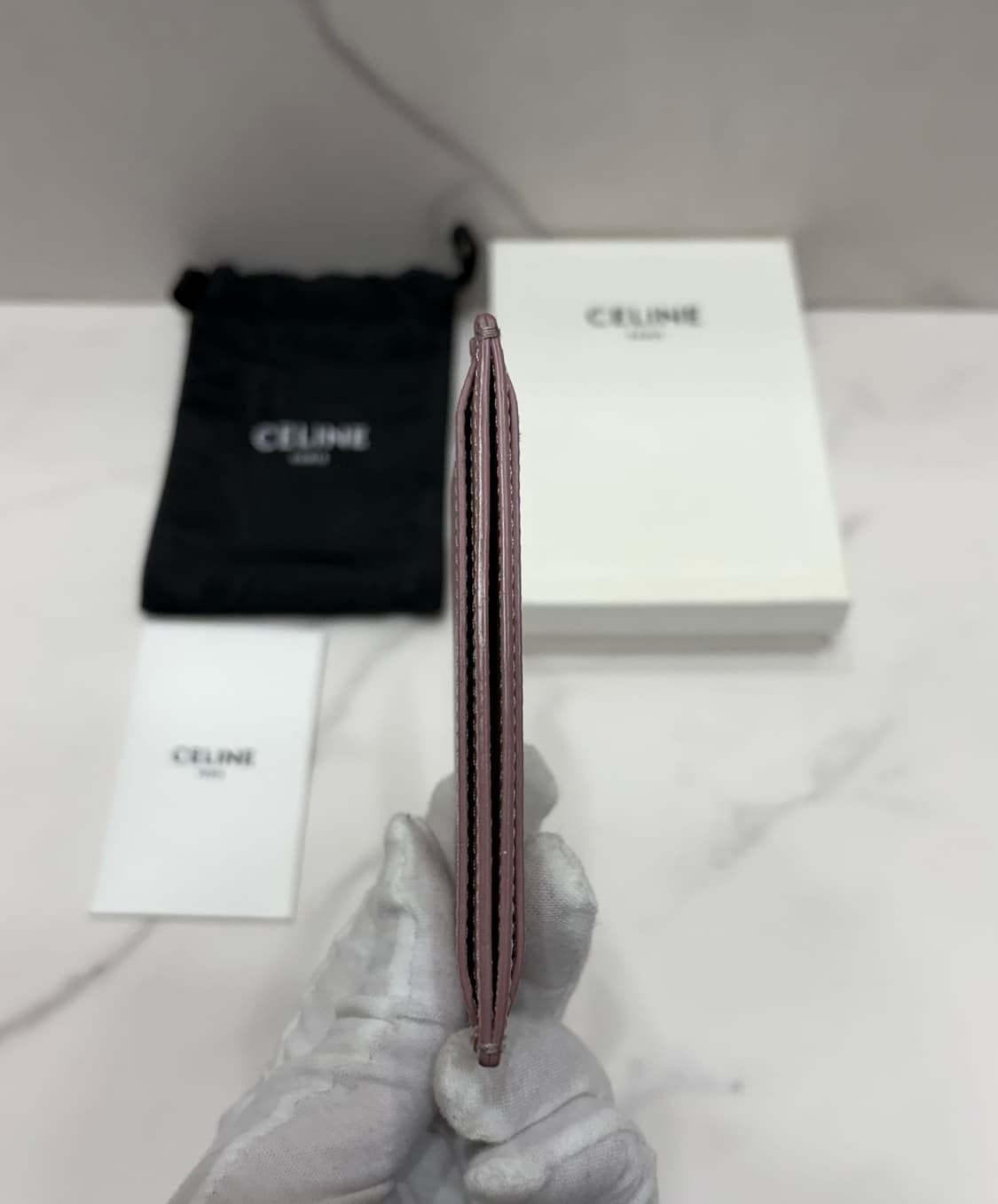 [정품] 셀린느 그레인드 핑크 카드지갑 상품이미지7