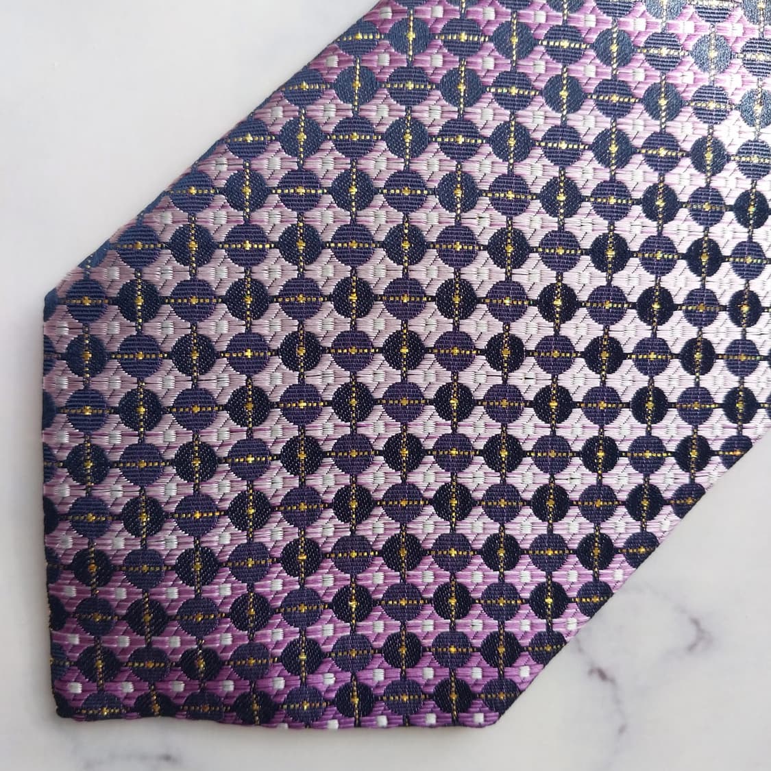 니나리치 실크 퍼플 패턴 넥타이 8.9cm A+등급 K2380 상품이미지7