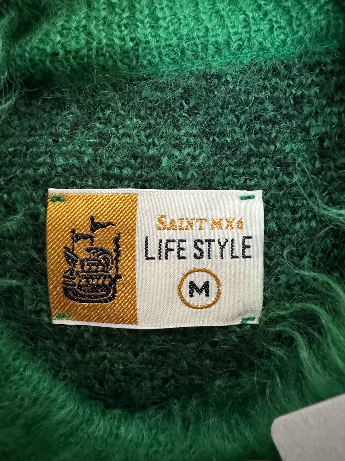 [M] 세인트미카엘 23AW 모헤어 크루넥 니트 그린 상품이미지6