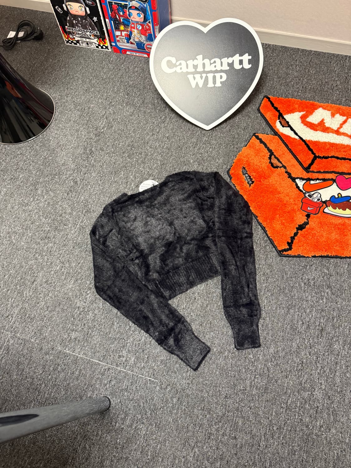 [ONE SIZE] 더 미스테리어스 호텔 크롭 퍼 가디건 블랙 상품이미지6