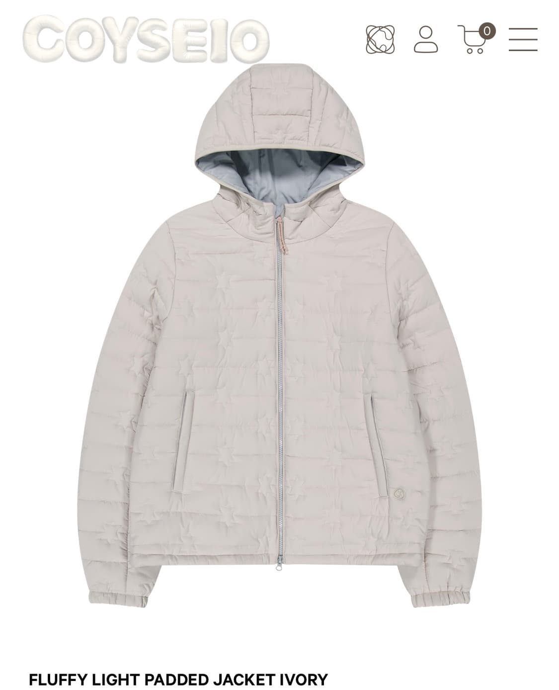 FLUFFY LIGHT PADDED JACKET IVORY 상품이미지1