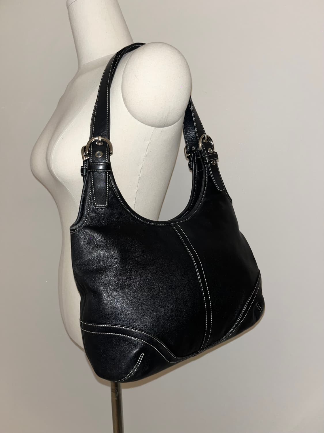 📦Coach black leather shoulder bag  상품이미지3