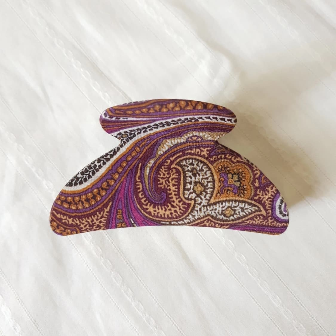 명품 ETRO 에트로 프로푸미 실크 바이올렛 페이즐리 집게핀 상품이미지4