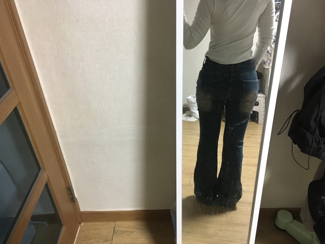 하이웨스트 부츠컷 워싱 롱데님(골반 패드) 상품이미지2