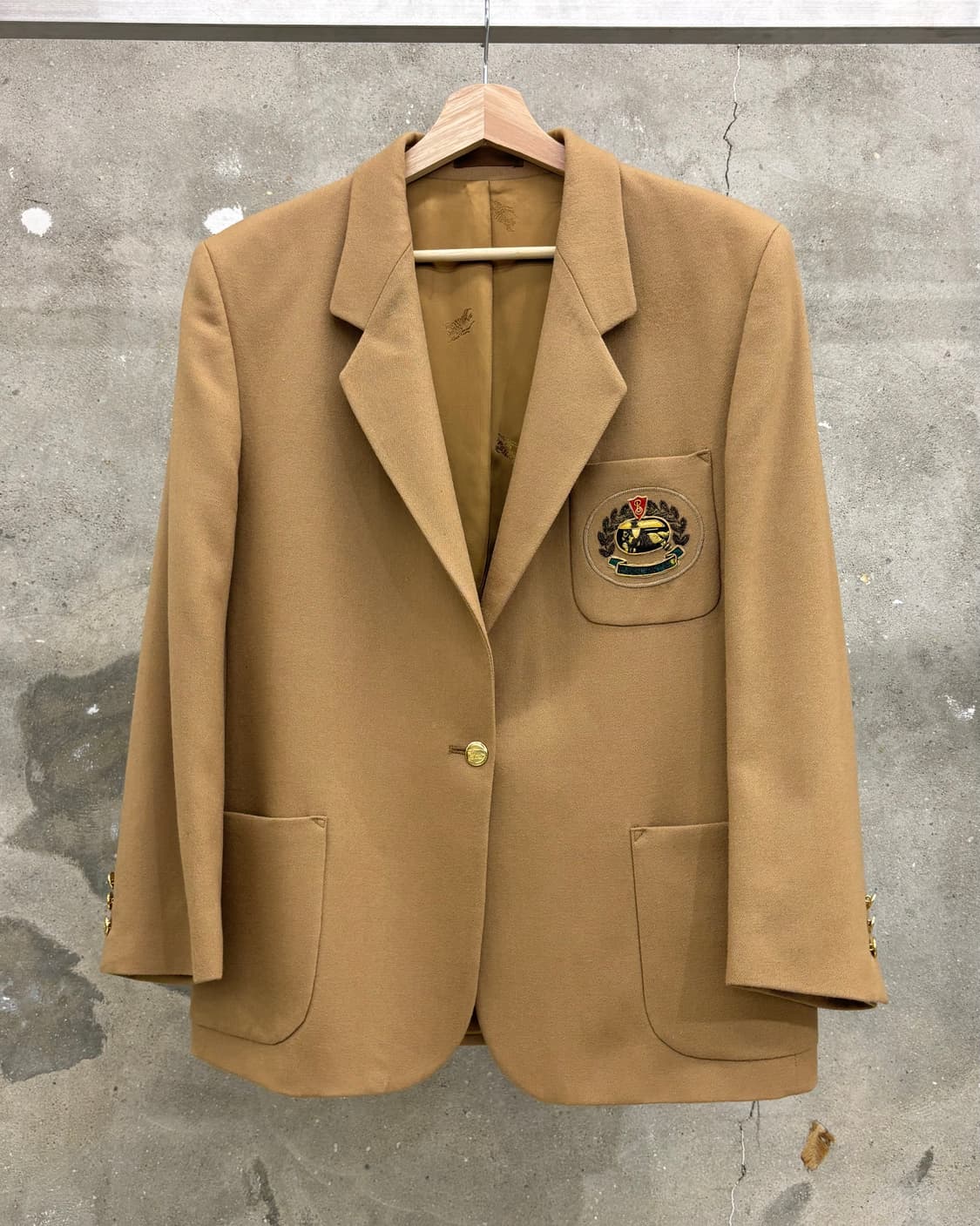Burberry 버버리 베이지브라운 울 싱글 자켓 상품이미지4