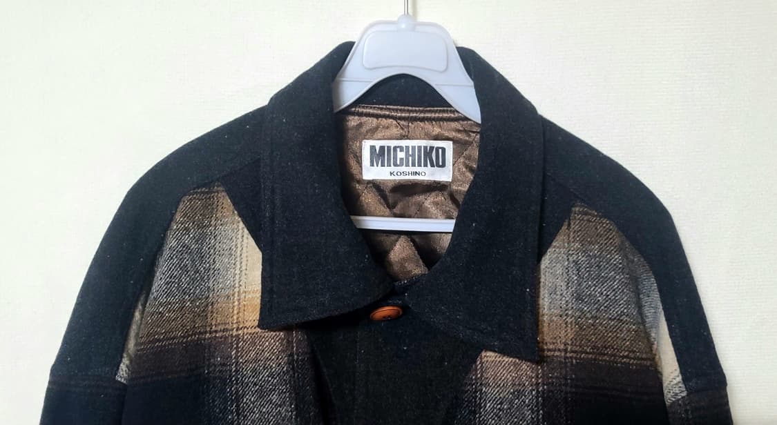 Michiko Koshino 90's 미치코 타탄체크 모직 워크자켓  상품이미지6