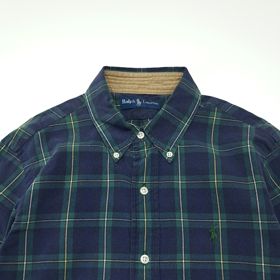 CK155 S 폴로 00s 필리핀판 모던 블랙워치 타탄체크 셔츠 남방 상품이미지2