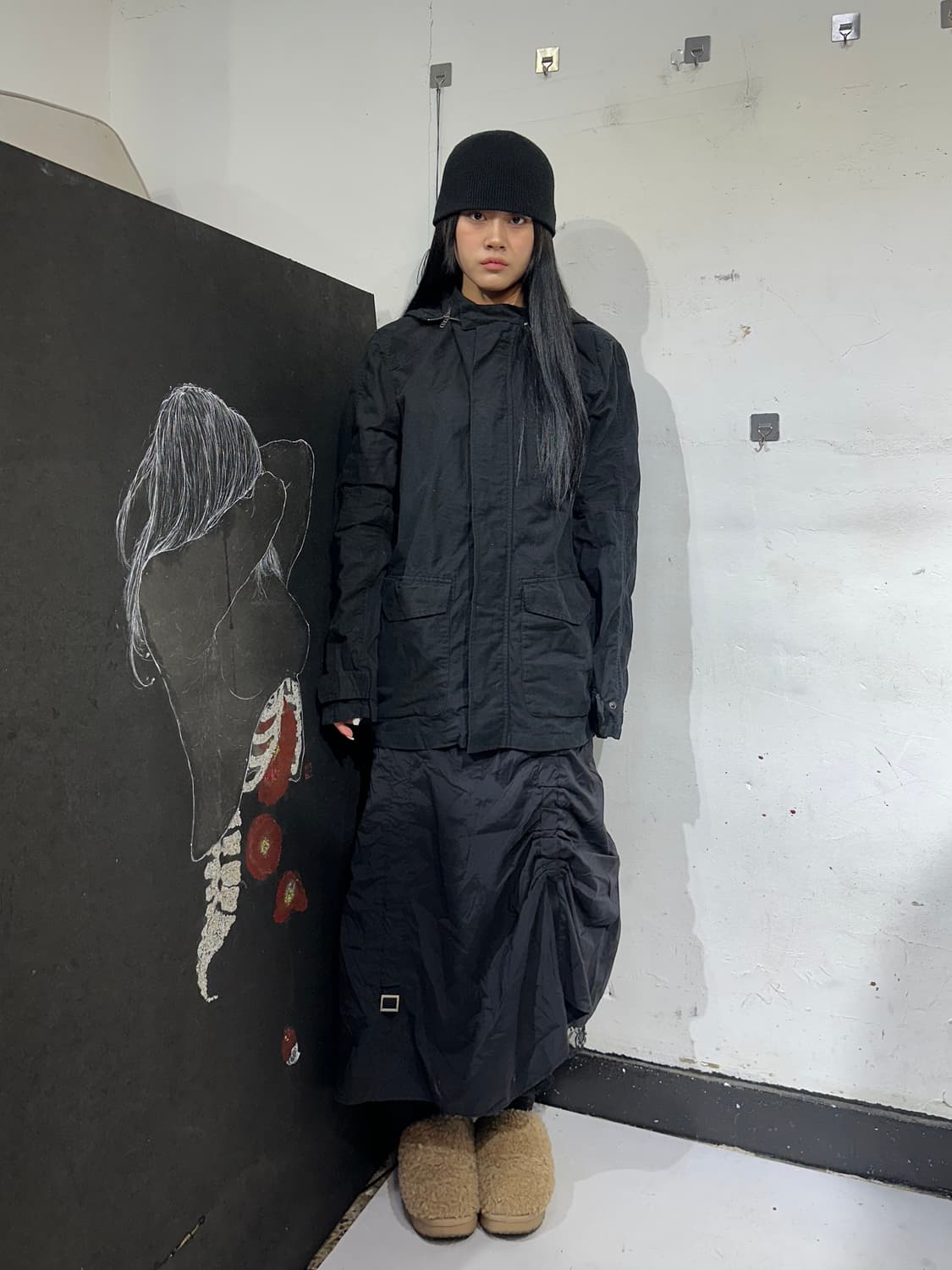 아르마니 블랙 빅후드 야상 자켓 M 상품이미지2