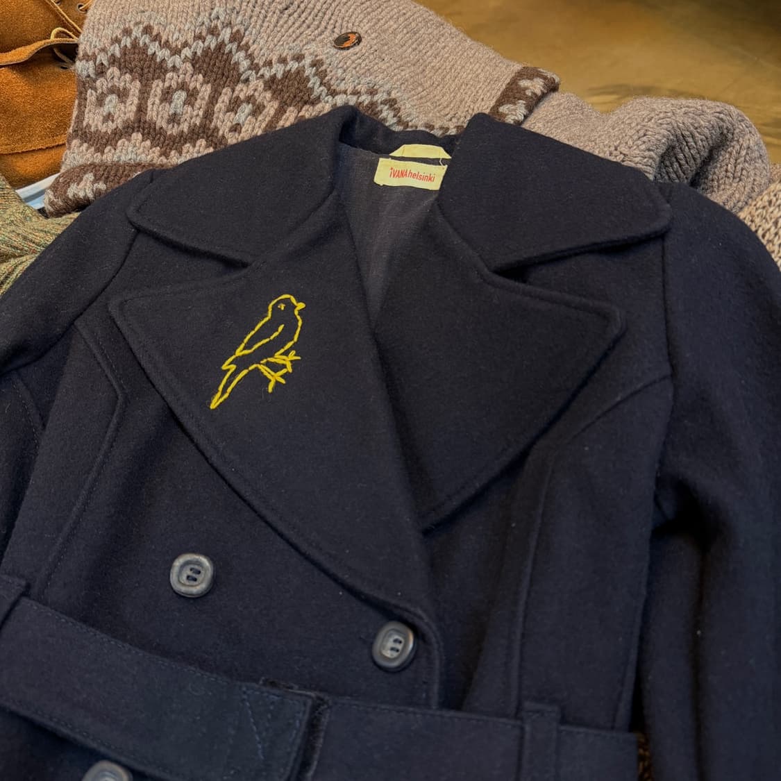 이바나헬싱키 핀란드 생산 유럽 브랜드 스티치 코트 XS 44 상품이미지3