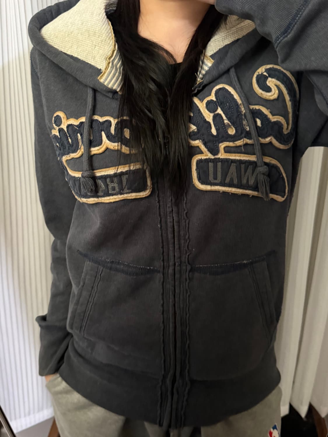 후아유 네이비 후드집업 s 상품이미지1