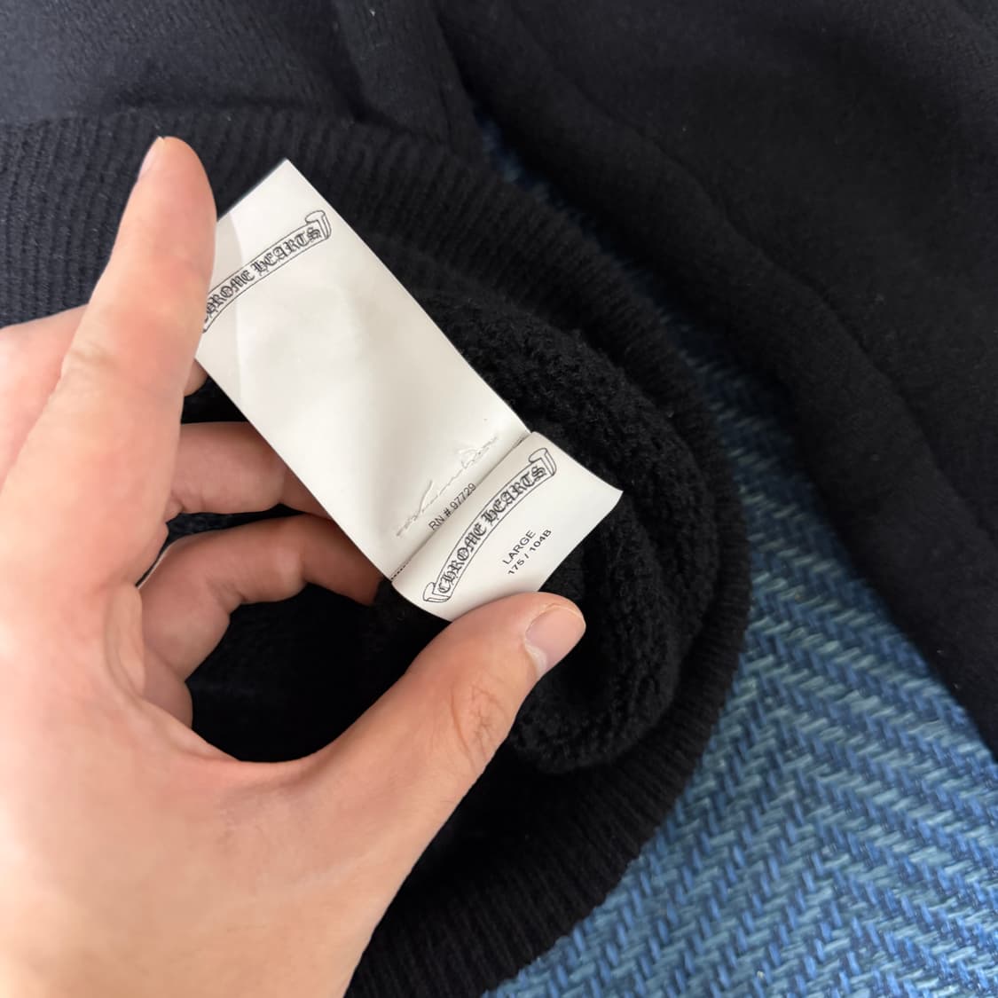 [L]크롬하츠 캐시미어 레터링 후드집업 블랙 상품이미지9