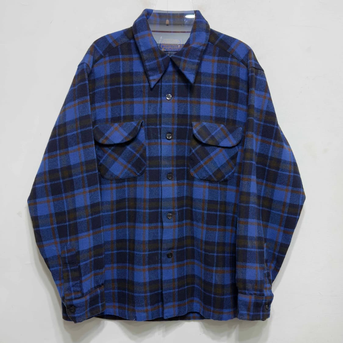 80s 펜들턴 버진울 체크 셔츠 USA 상품이미지1