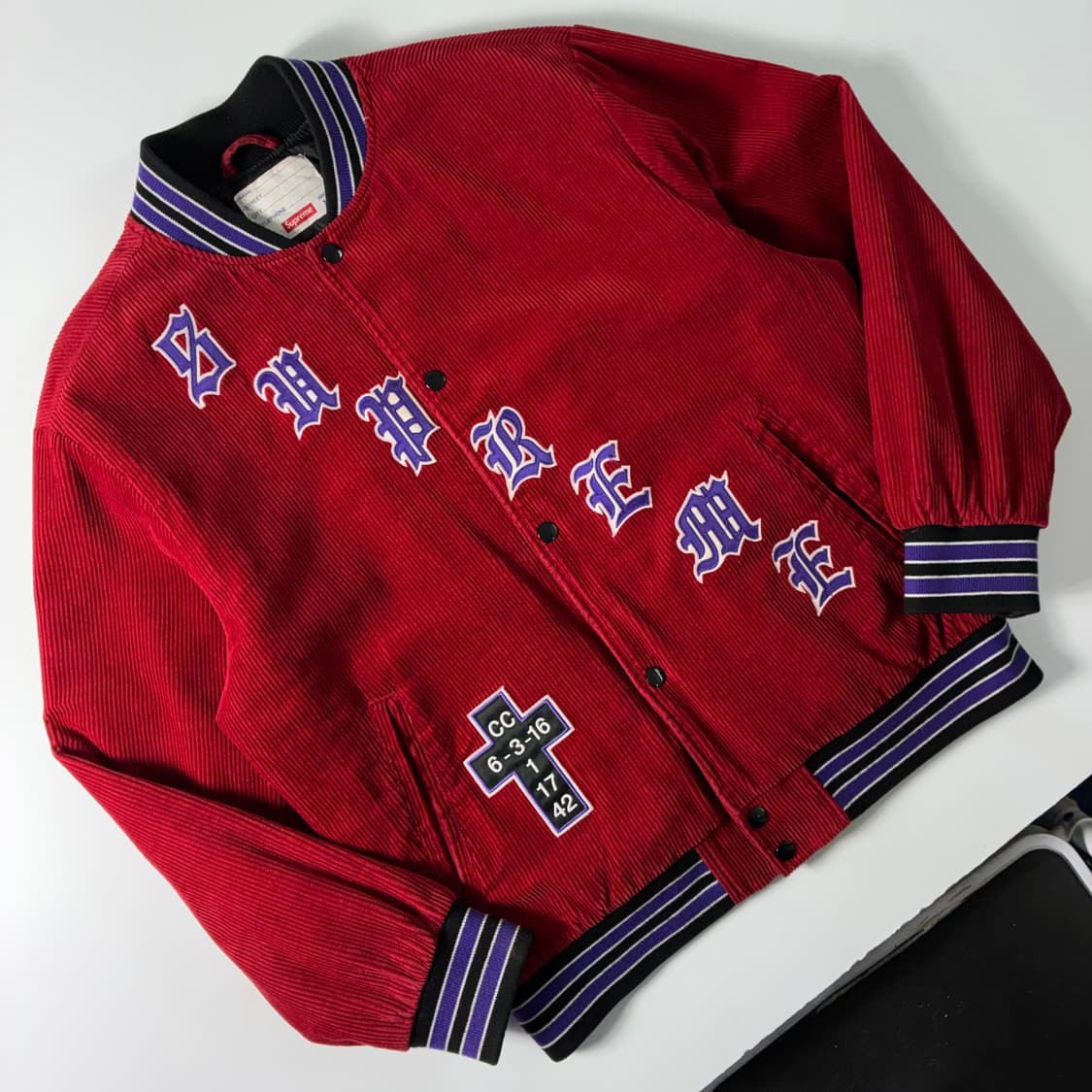 Supreme  슈프림 올드 잉글리쉬 코듀로이 바시티 자켓  상품이미지3