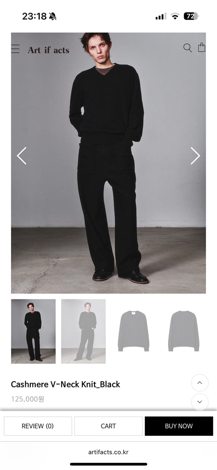 아트이프액츠 캐시미어 브이넥 니트 새상품 팝니다 상품이미지2