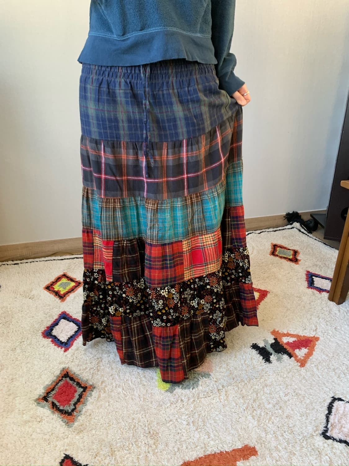 winter patchwork maxi skirt 상품이미지2