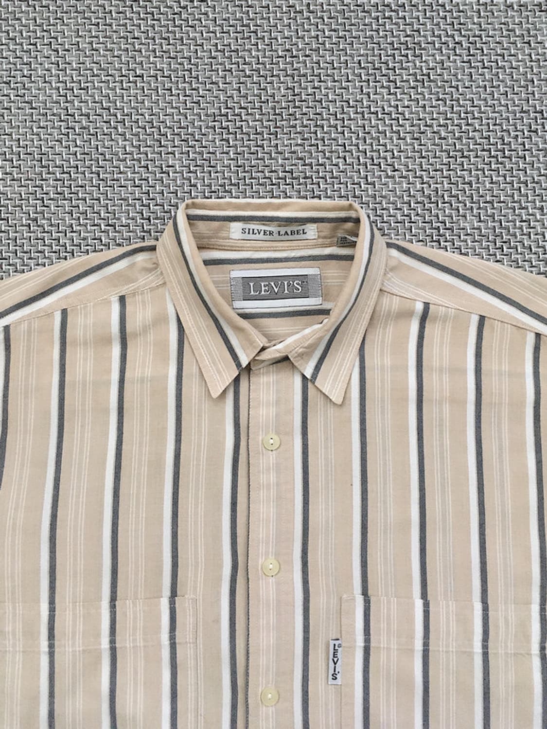 90s vtg Silver-label bold stripe shirts 상품이미지1