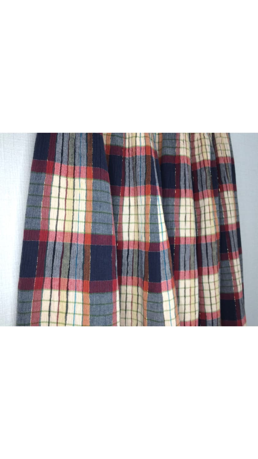 츠모리 치사토 네이비 체크 펄 밴딩 스커트 상품이미지4