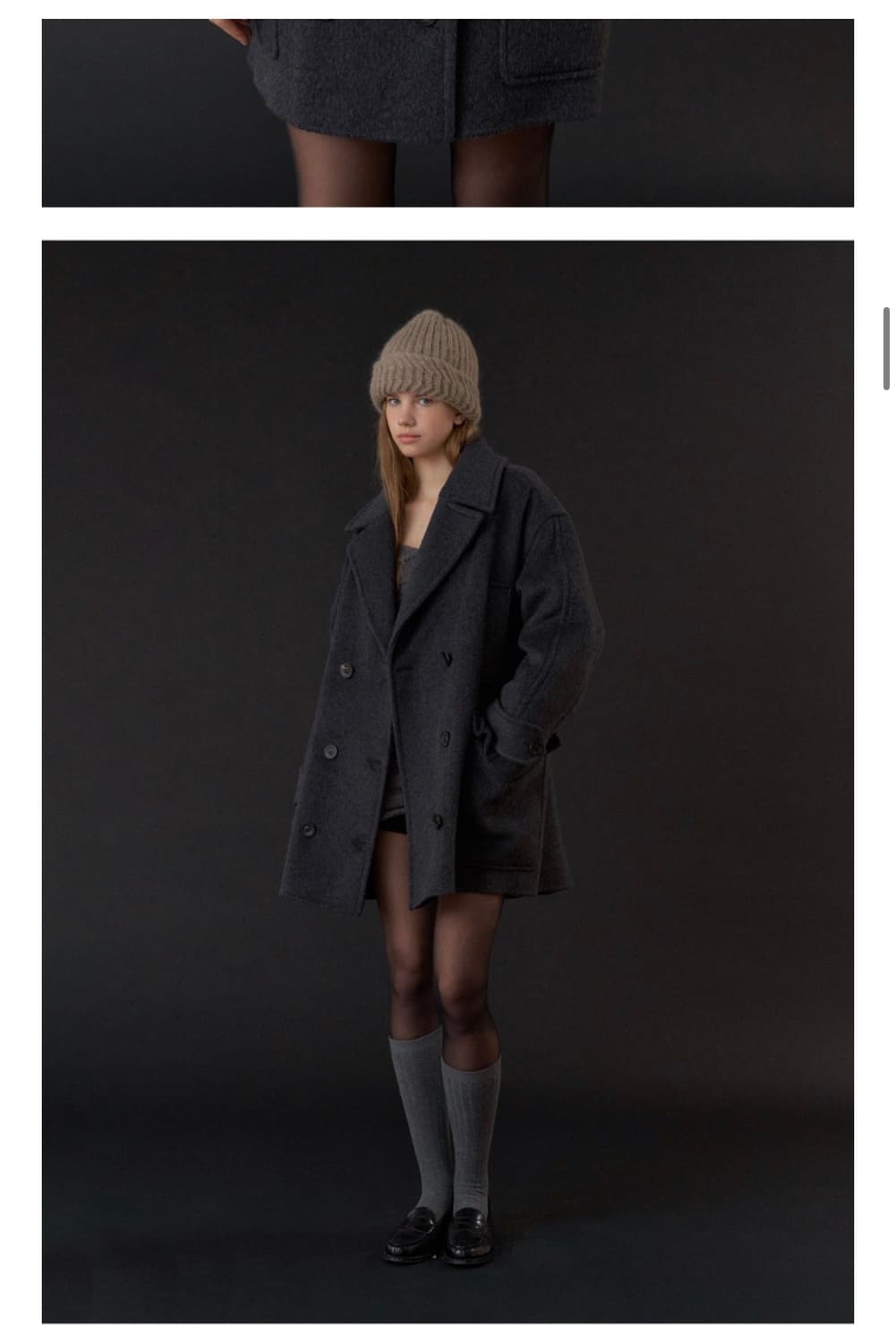 [헤더먼트] 하프코트 Classic carbon half coat 상품이미지3