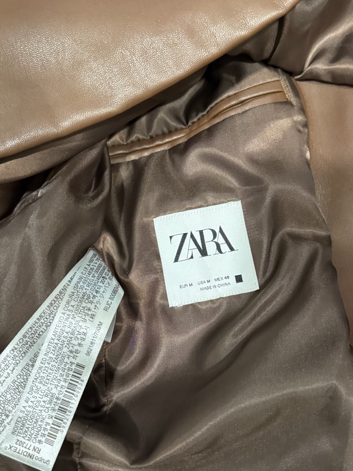 자라 비건 레더 블레이저 브라운 M 상품이미지5