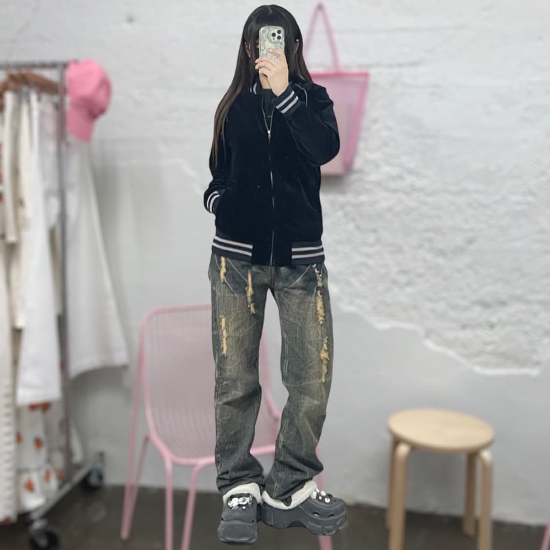 벨루어 블루종 자켓  상품이미지1