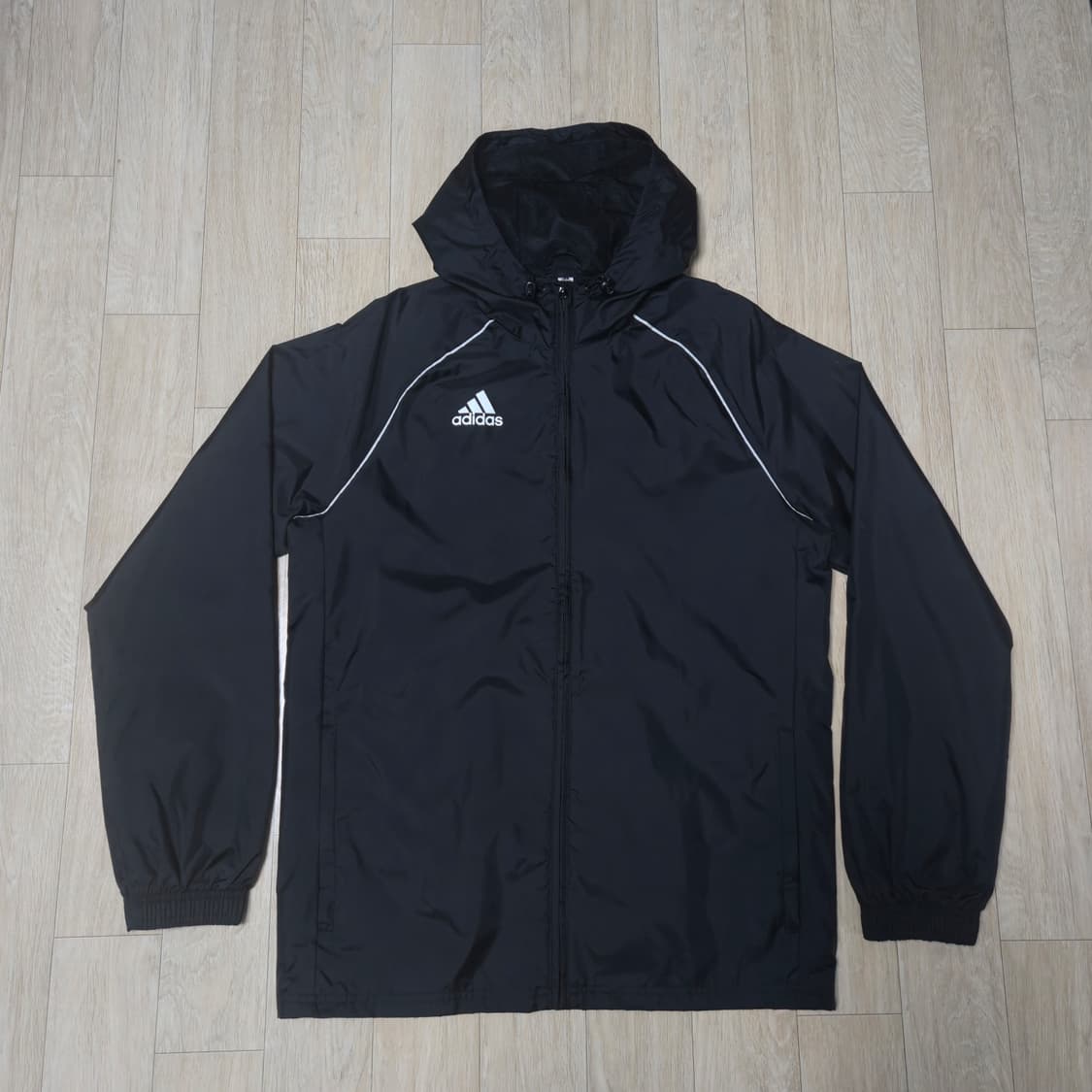 L) 아디다스 삼선 후드 바람막이  블랙 상품이미지2