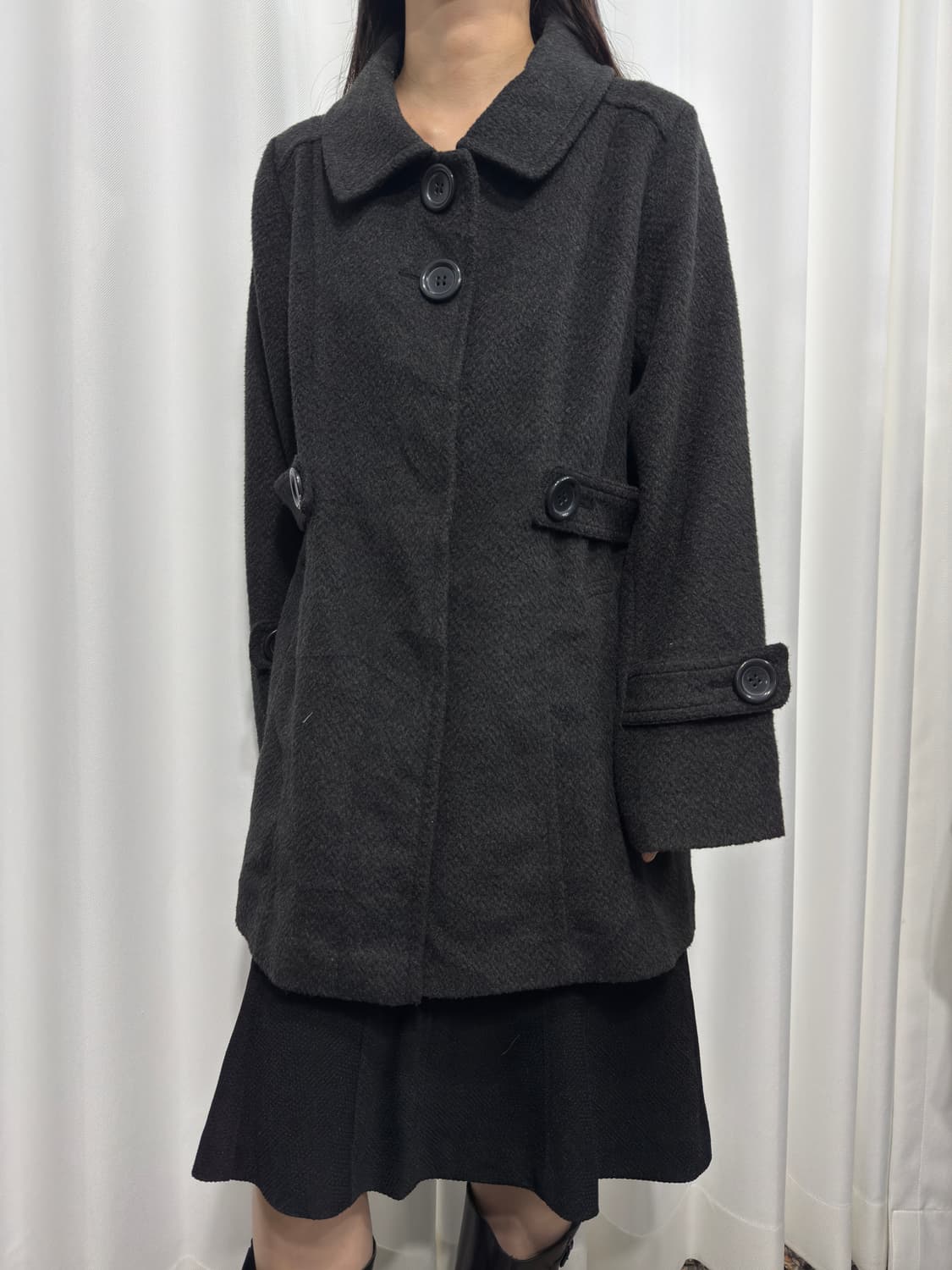 sans fin gray button coat 상품이미지3