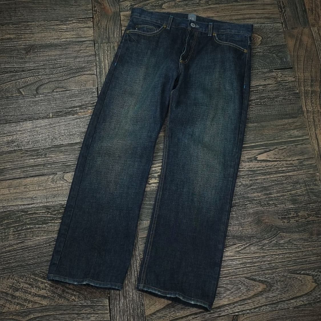 아르마니 빈티지 워시드 루즈 스트레이트 데님 팬츠 청바지 P01147  상품이미지1