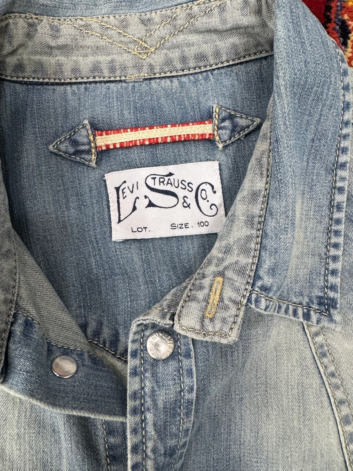 리바이스 빈티지 워싱 데님 웨스턴셔츠 상품이미지7