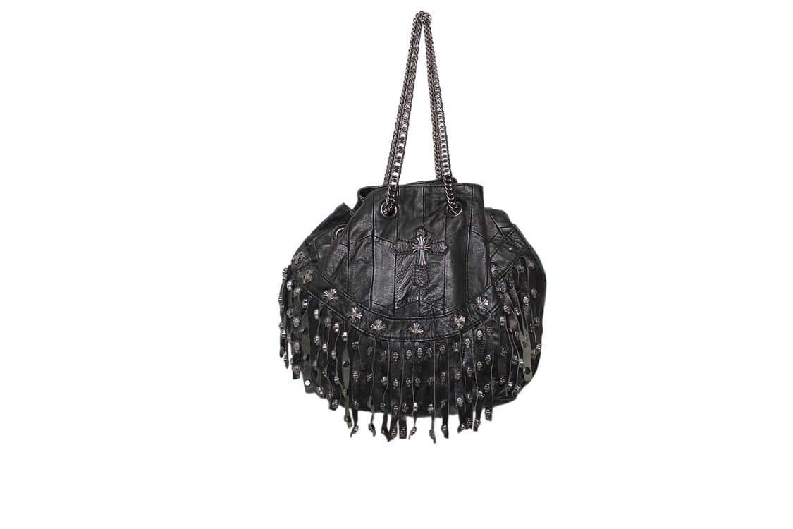 2000s JAPAN Skull Lamb Leather Chain Bag 상품이미지1