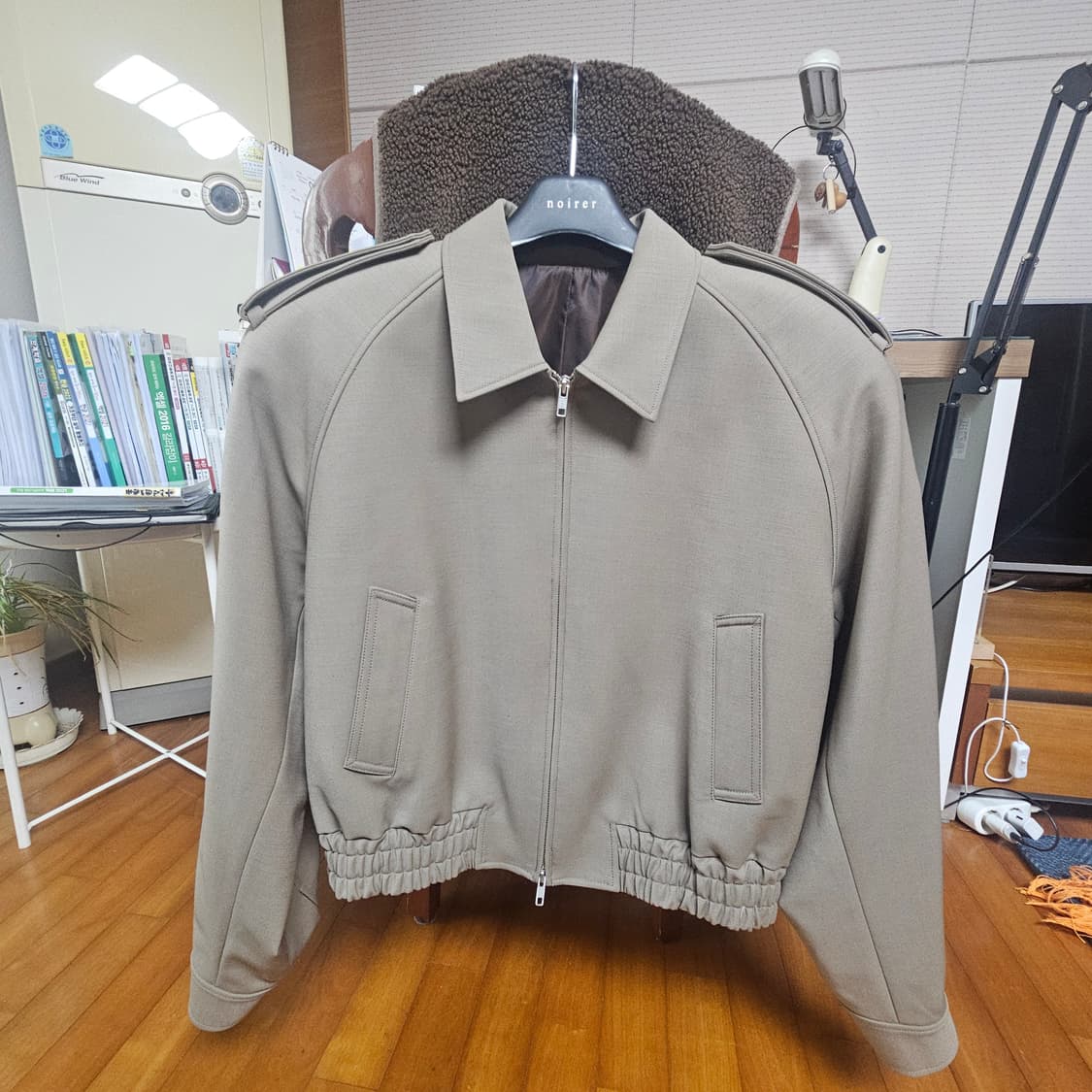 엘무드 바움 더블페이스 울 블루종 자켓 카키그레이 46사이즈 입니다 상품이미지2