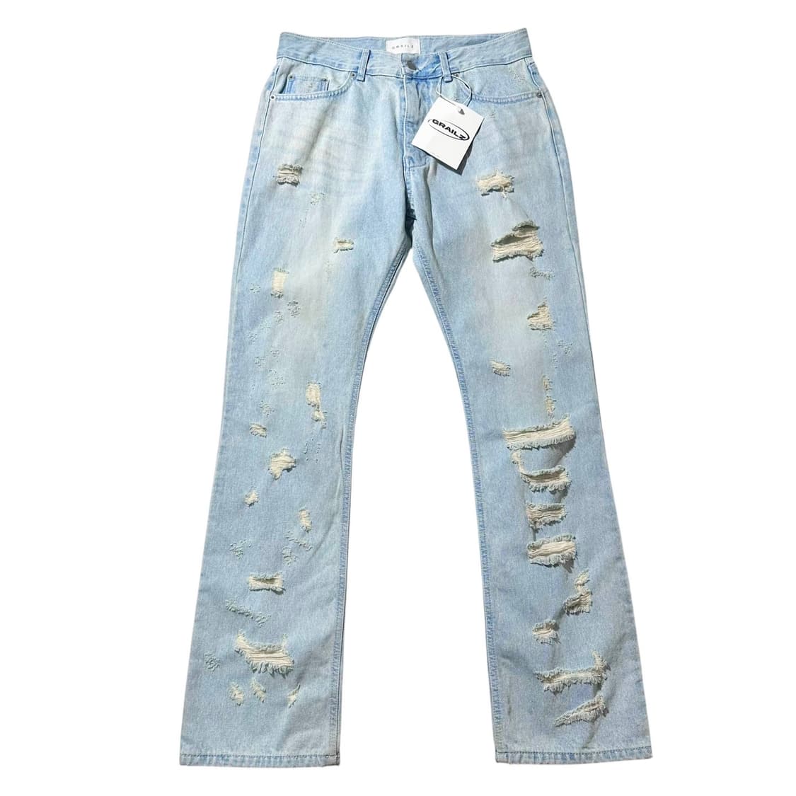 (새상품) 그레일즈 디스트레스드 플레어 진 부츠컷 데님 팬츠 상품이미지1