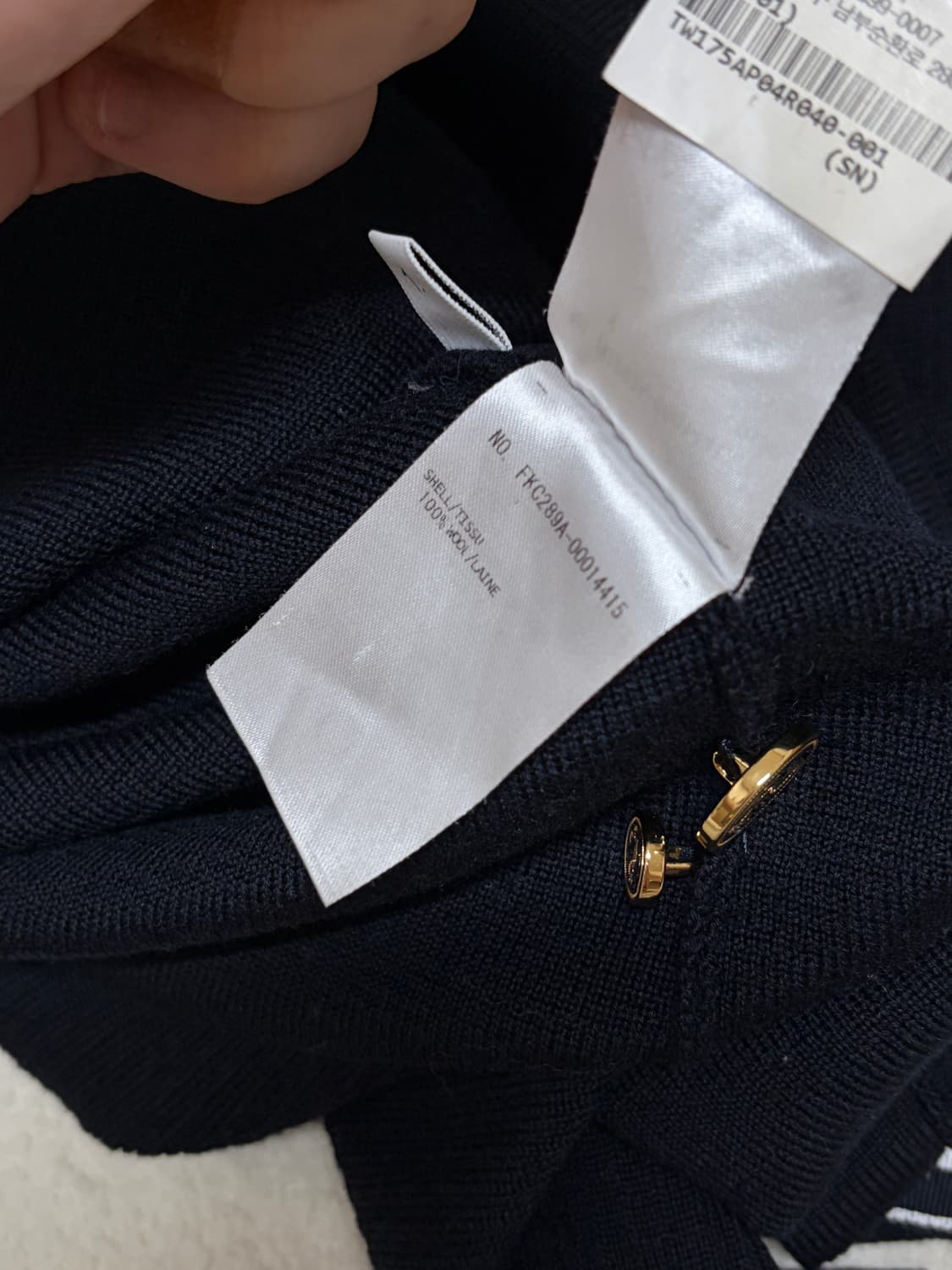 (매장판) 톰브라운 여성 밀라노스티치 금장 가디건 40 톰브라운 가디건 상품이미지8