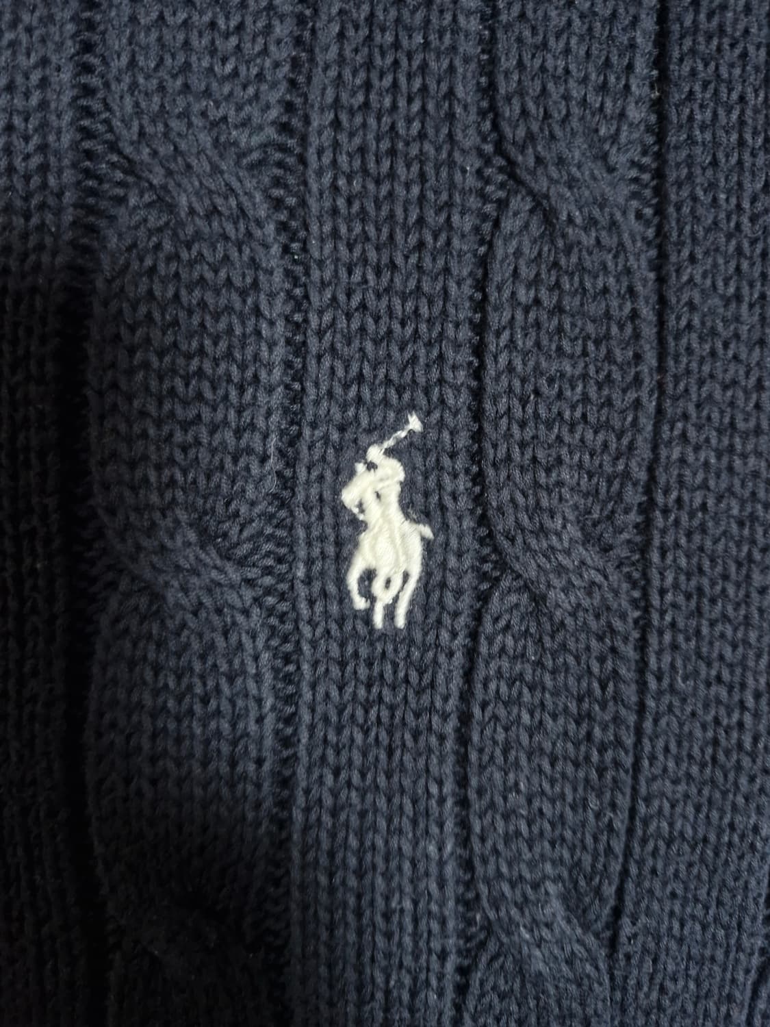 여성 폴로 랄프로렌 피마코튼 케이블 반팔 니트 블랙 L 상품이미지2