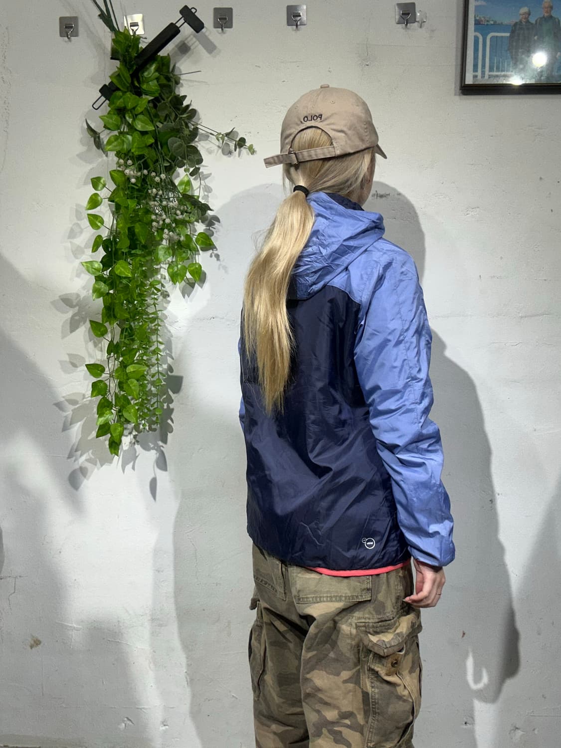 푸마 네이비 블루 후드 로고 바람막이 자켓 M 상품이미지3