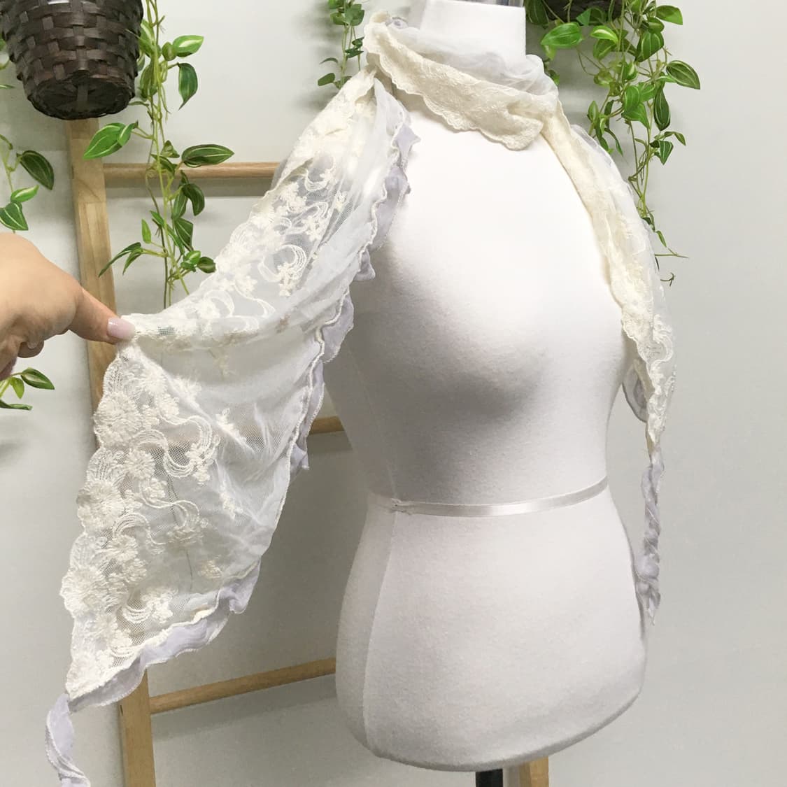 JPN/ 레이스스카프 소라색스카프 모리걸스카프 모리룩스카프  상품이미지3