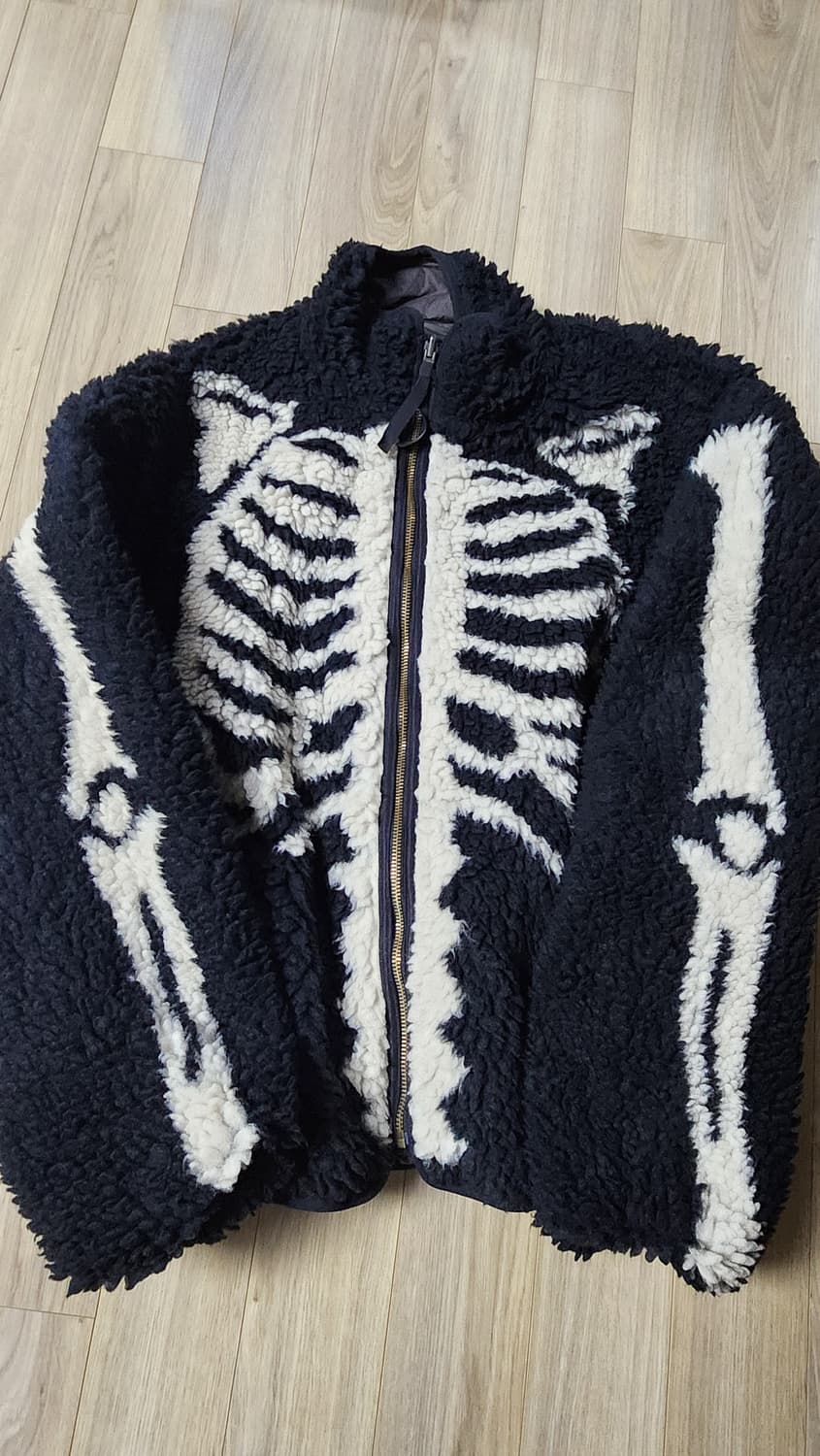 5사이즈 KAPITAL 캐피탈 BONE무늬 뽀글이 리버시블 블루종 블랙 상품이미지2