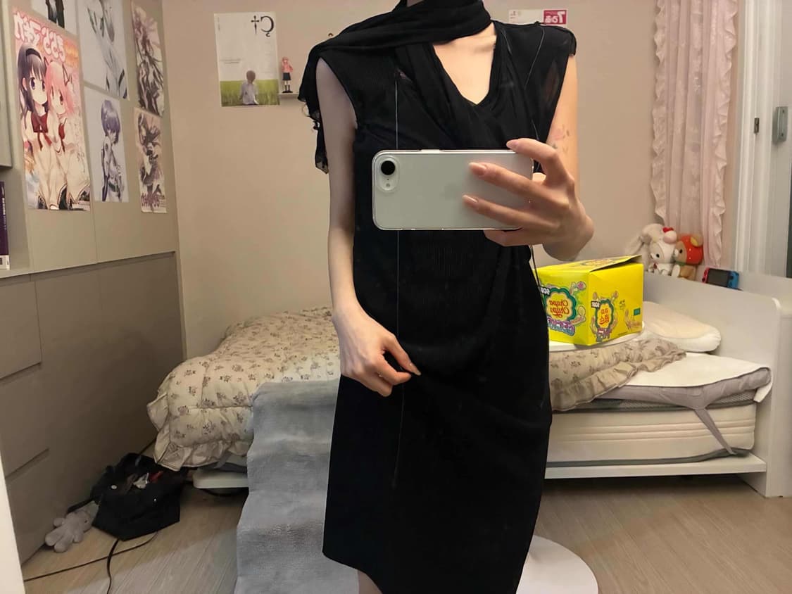 마르지엘라 백 스티치 스카프 원피스 상품이미지4