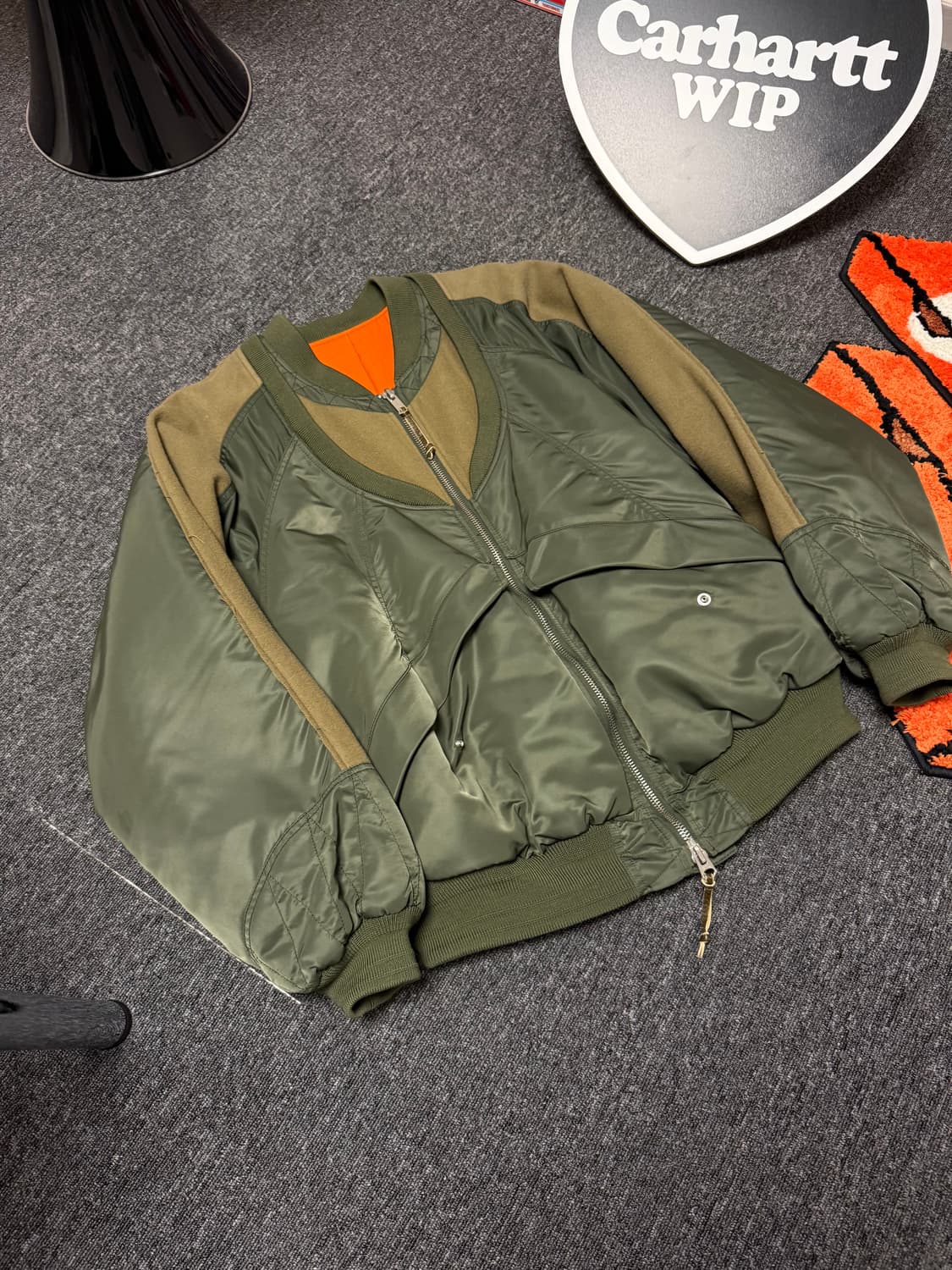 [46]솔로이스트 이중 봄버 카키 상품이미지2