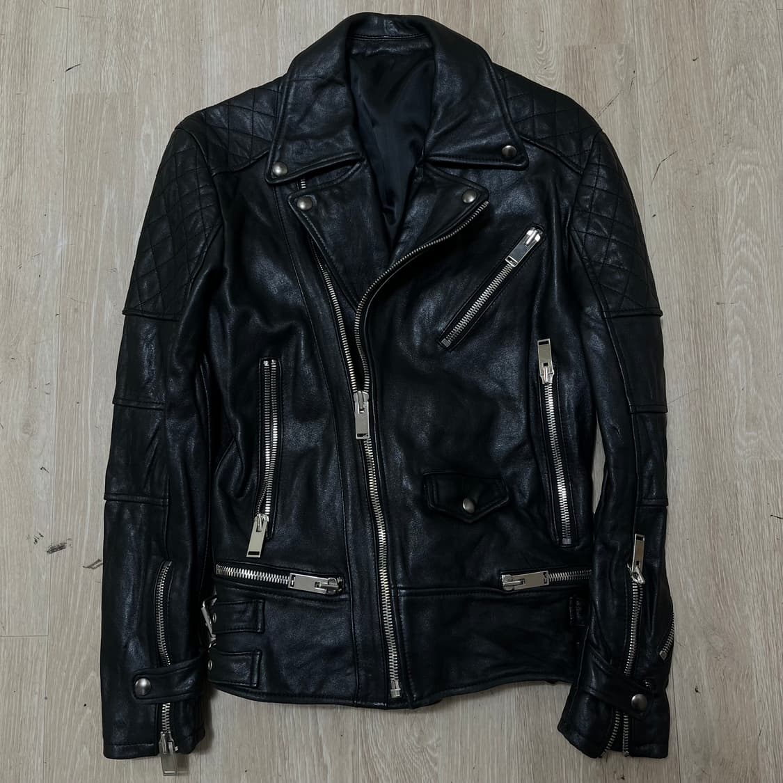 남성 천연 양가죽 더블 라이더 가죽자켓 L(100) 상품이미지1