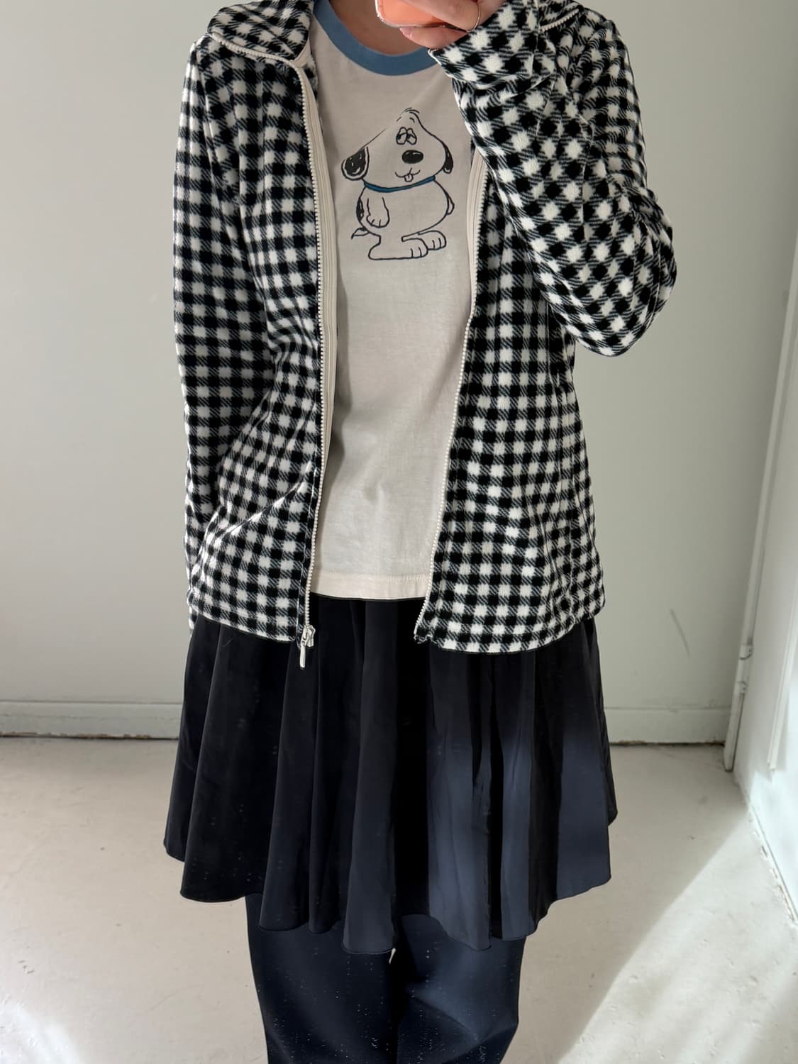 일본빈티지 모리 레이어드 후리스 체크 세트 상품이미지3