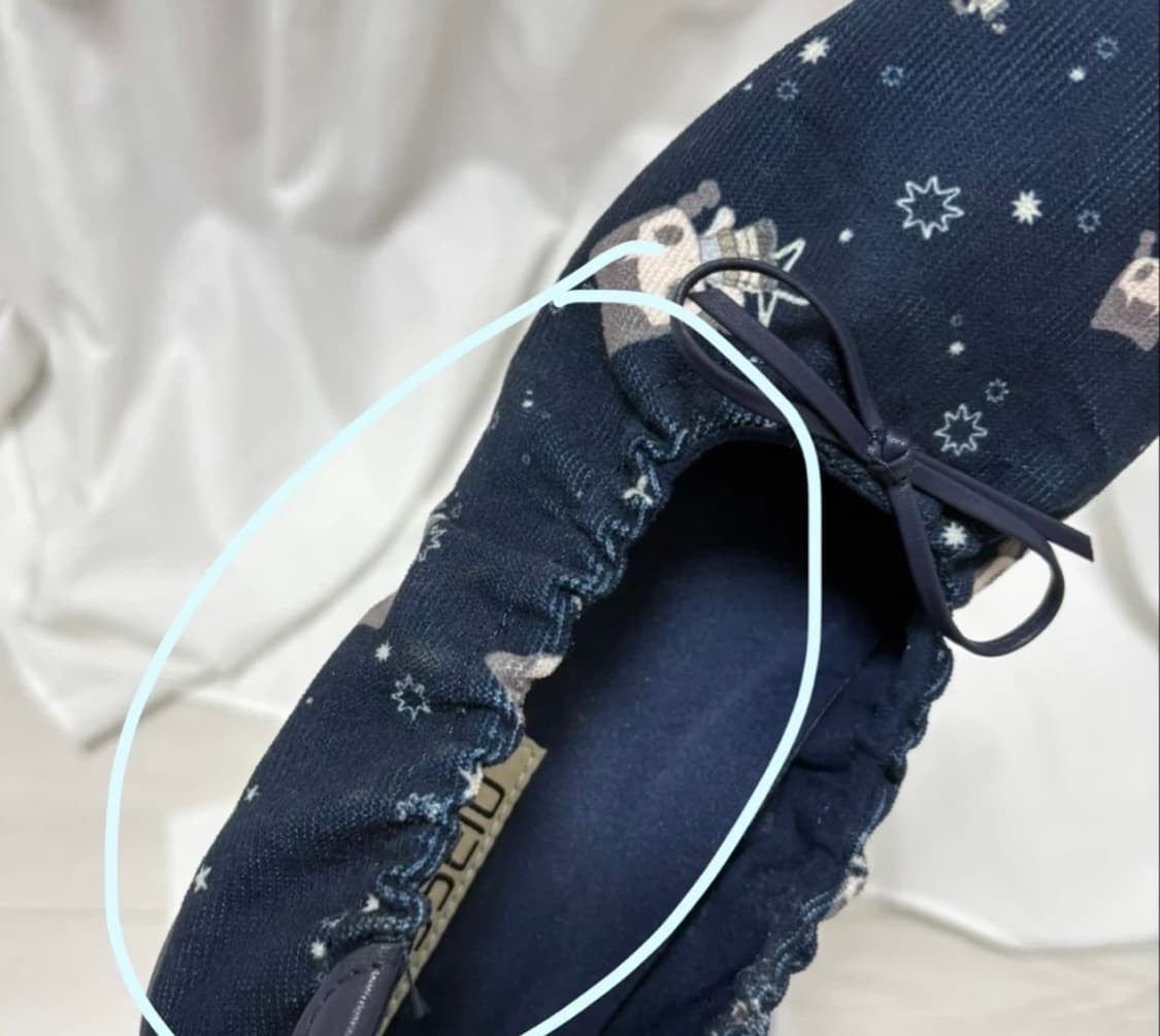 코이세이오 SHIRRING FLAT SHOES NAVY 상품이미지2