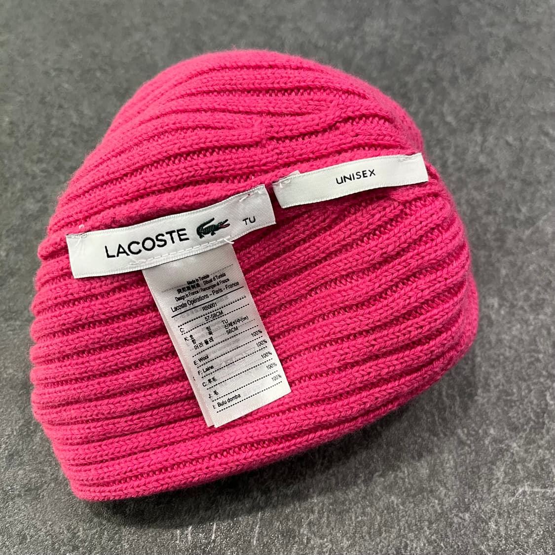라코스테 핑크 코튼 비니 유니섹스  상품이미지3