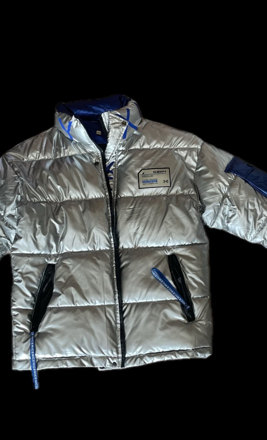 글로시 실버 디테일 푸퍼 자켓 상품이미지9