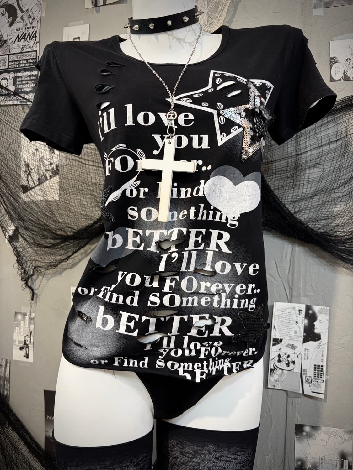 00's lettering damage spangles sleeve 상품이미지7
