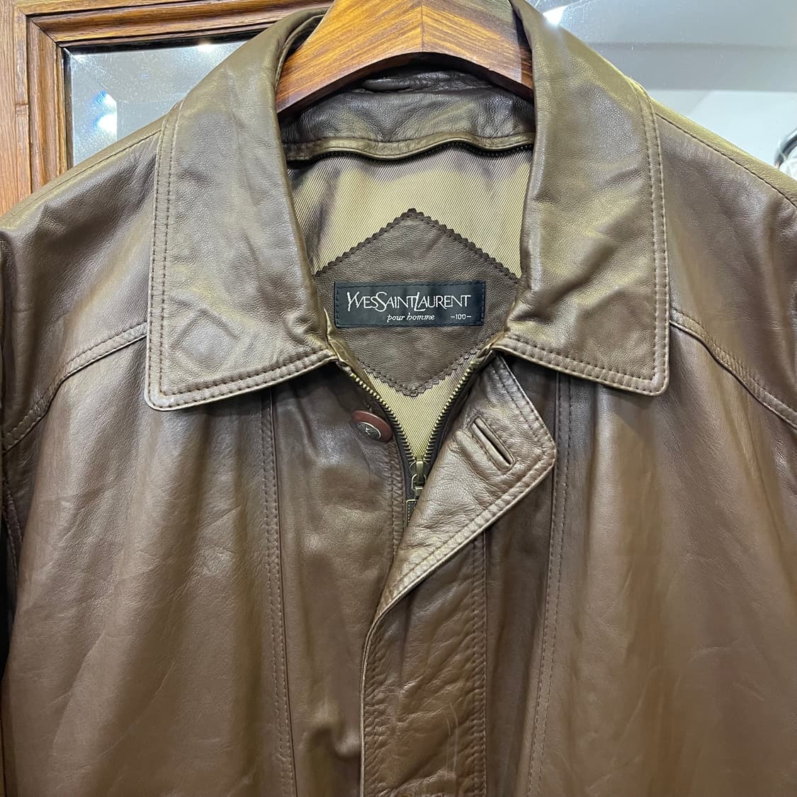 90's YSL 레더  카코트 상품이미지2